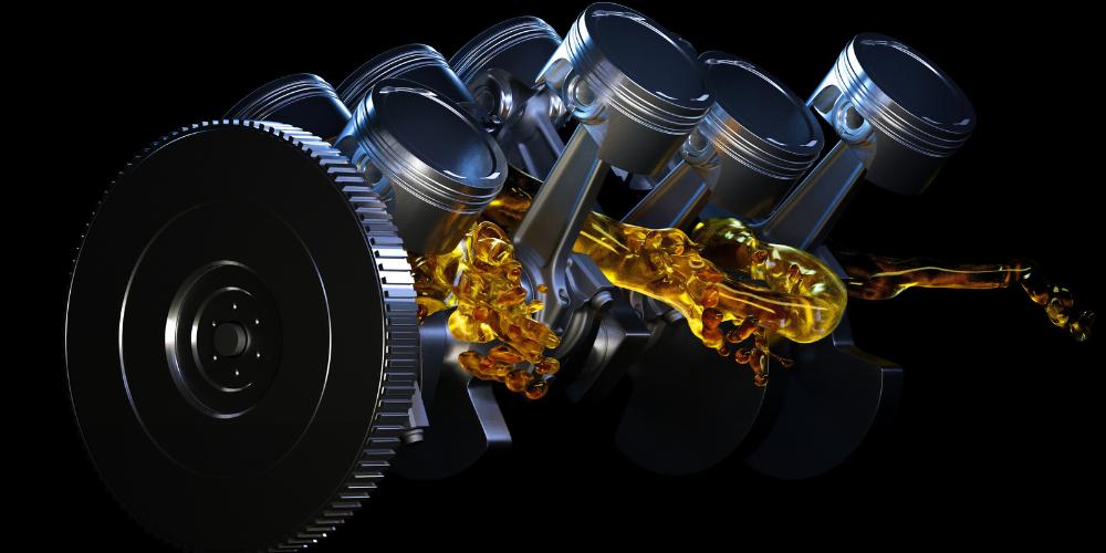 imagen de como el aceite lubrica las piezas del motor